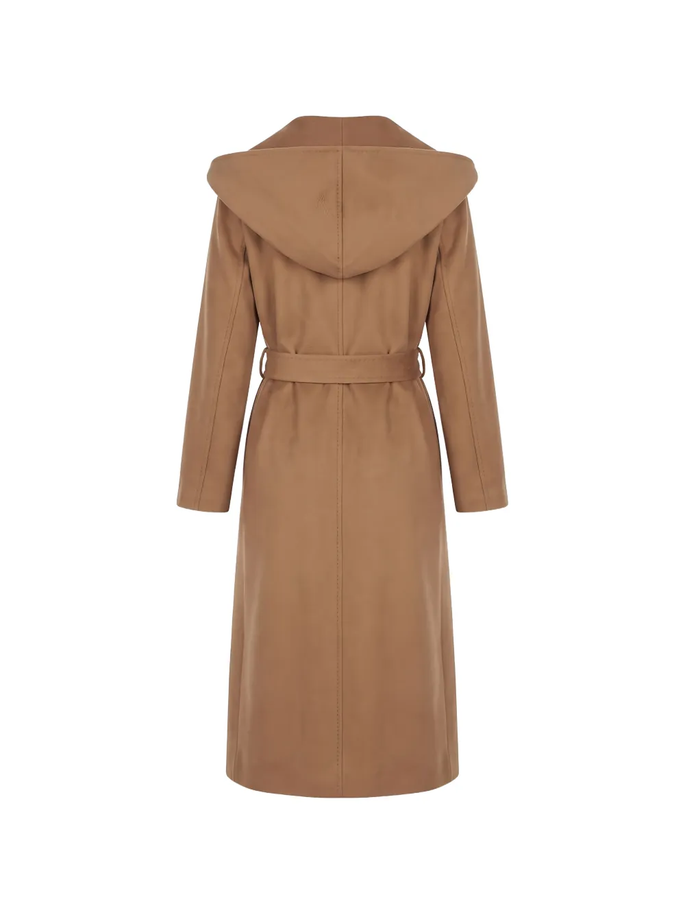 Max Mara Elegia jas met capuchon en ceintuur Bruin