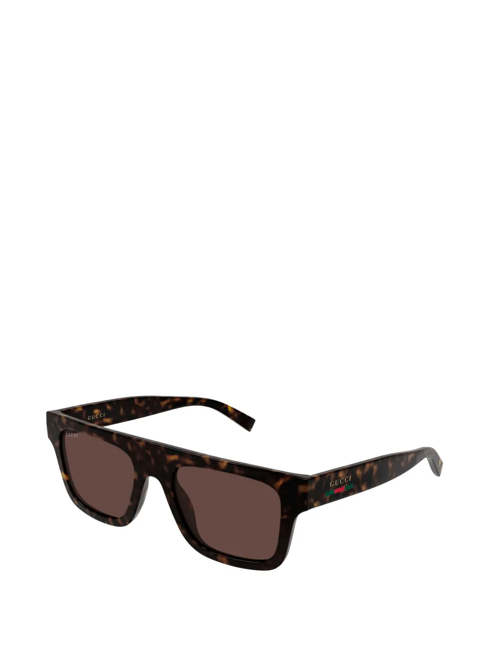 Gucci Eyewear Zonnebril met vierkant montuur en schildpadschild design Bruin