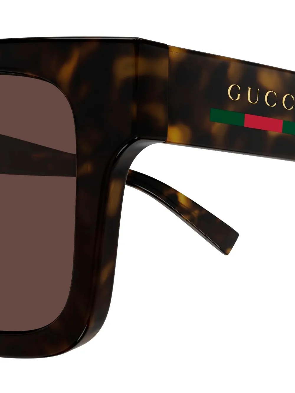 Gucci Eyewear Zonnebril met vierkant montuur en schildpadschild design Bruin
