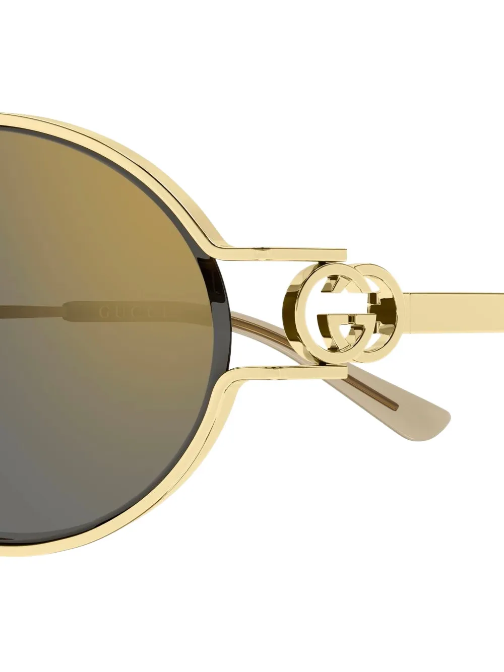 Gucci Eyewear Zonnebril met ovalen montuur en logodetail Goud
