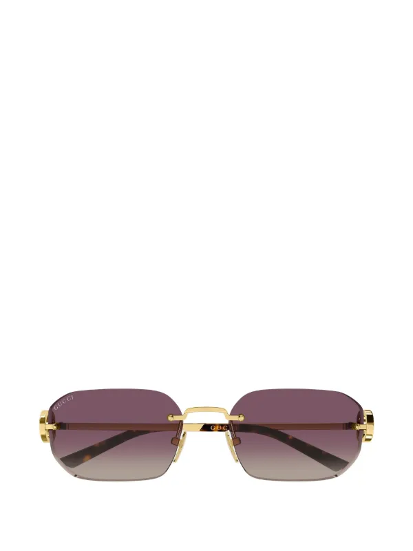 GUCCI サングラス GGロゴ スクエア ゴールドフレーム Gucci Eyewear スクエアフレーム サングラス | ゴールドトーン