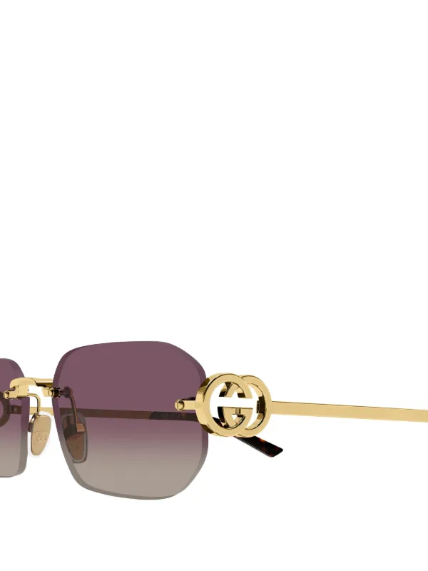 Gucci Eyewear スクエアフレーム サングラス | ゴールドトーン