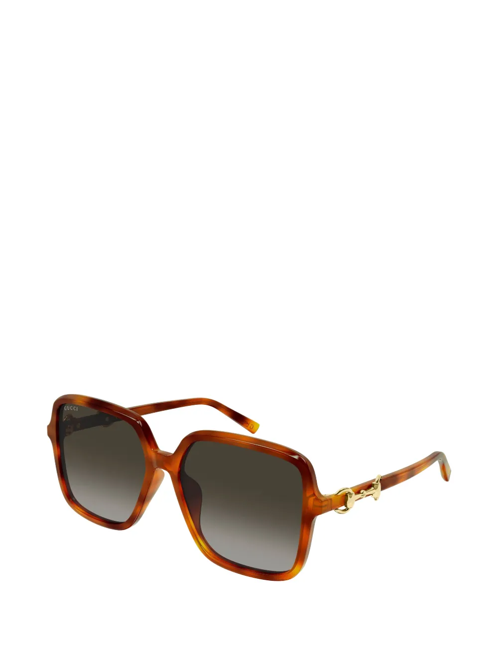 Gucci Eyewear Horsebit zonnebril met vierkant montuur Bruin
