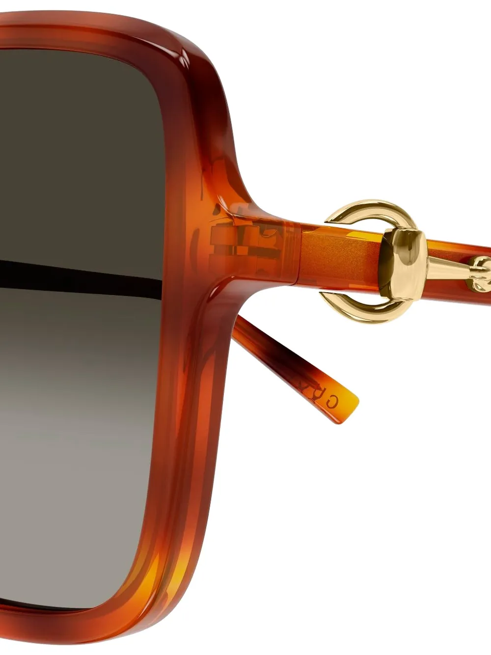 Gucci Eyewear Horsebit zonnebril met vierkant montuur Bruin
