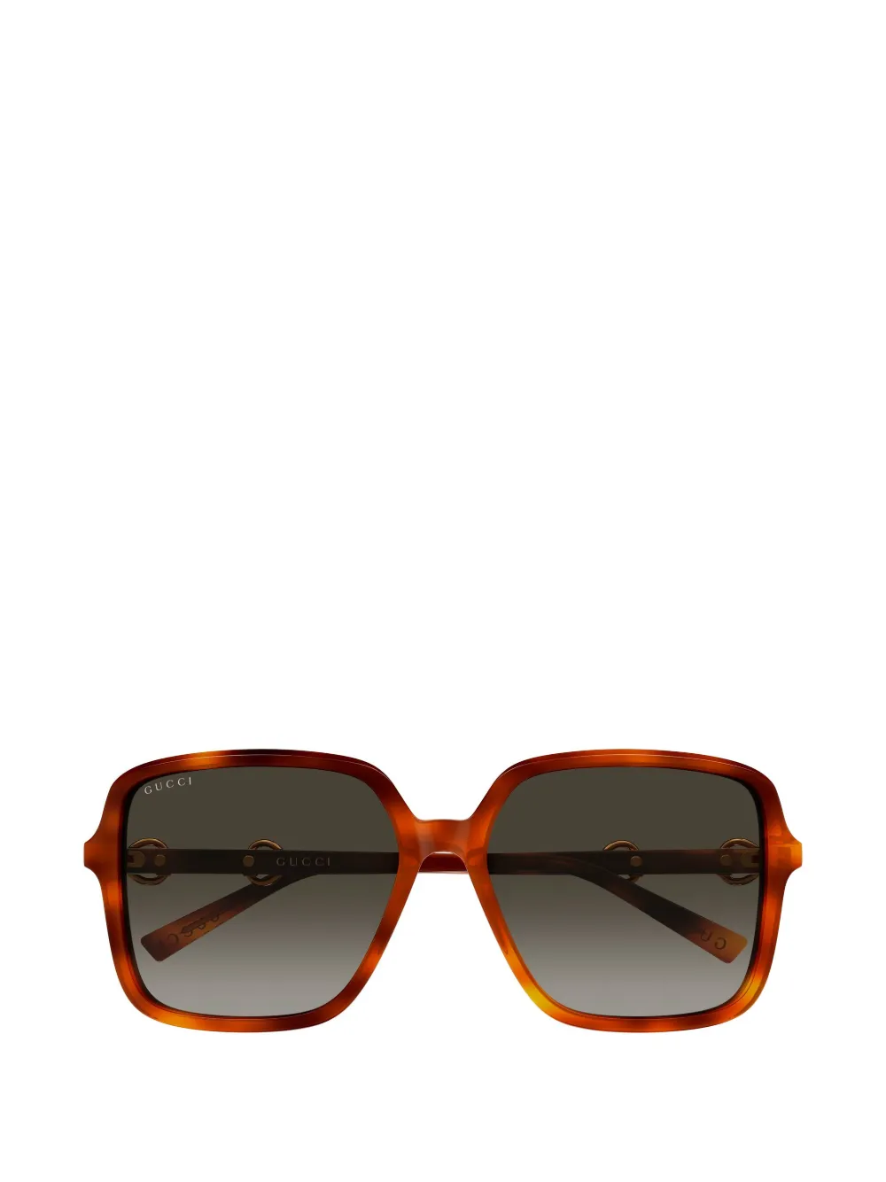 Gucci Eyewear Horsebit square-frame sunglasses - Marrone