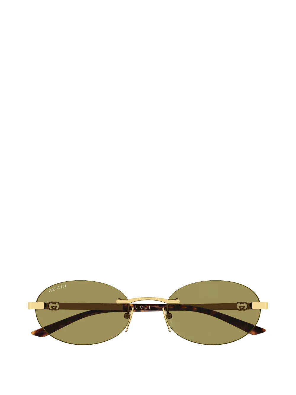 Gucci Eyewear Interlocking G oval-frame sunglasses Goud