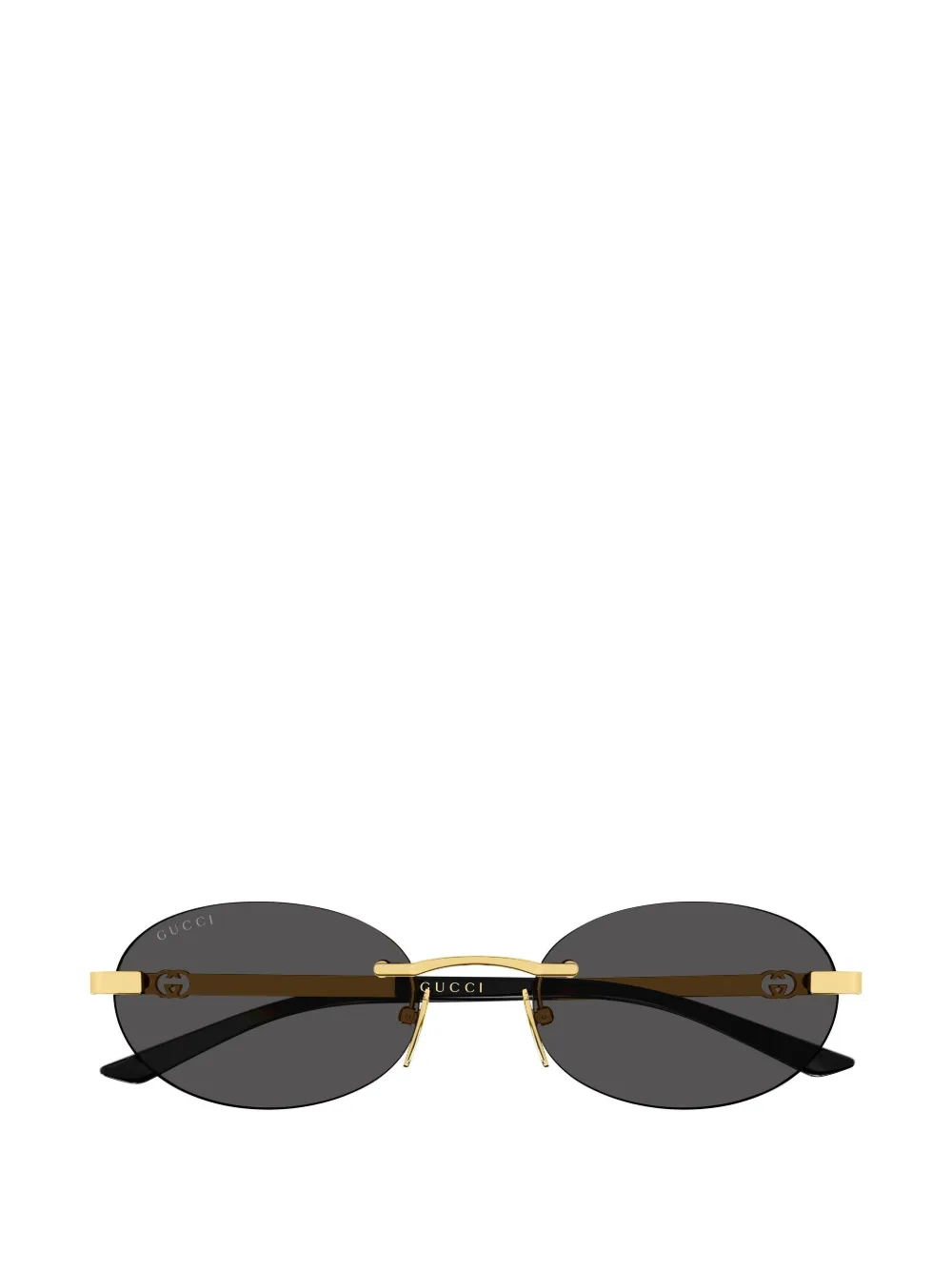 Gucci Eyewear Interlocking-G rimless oval-frame sunglasses - Oro