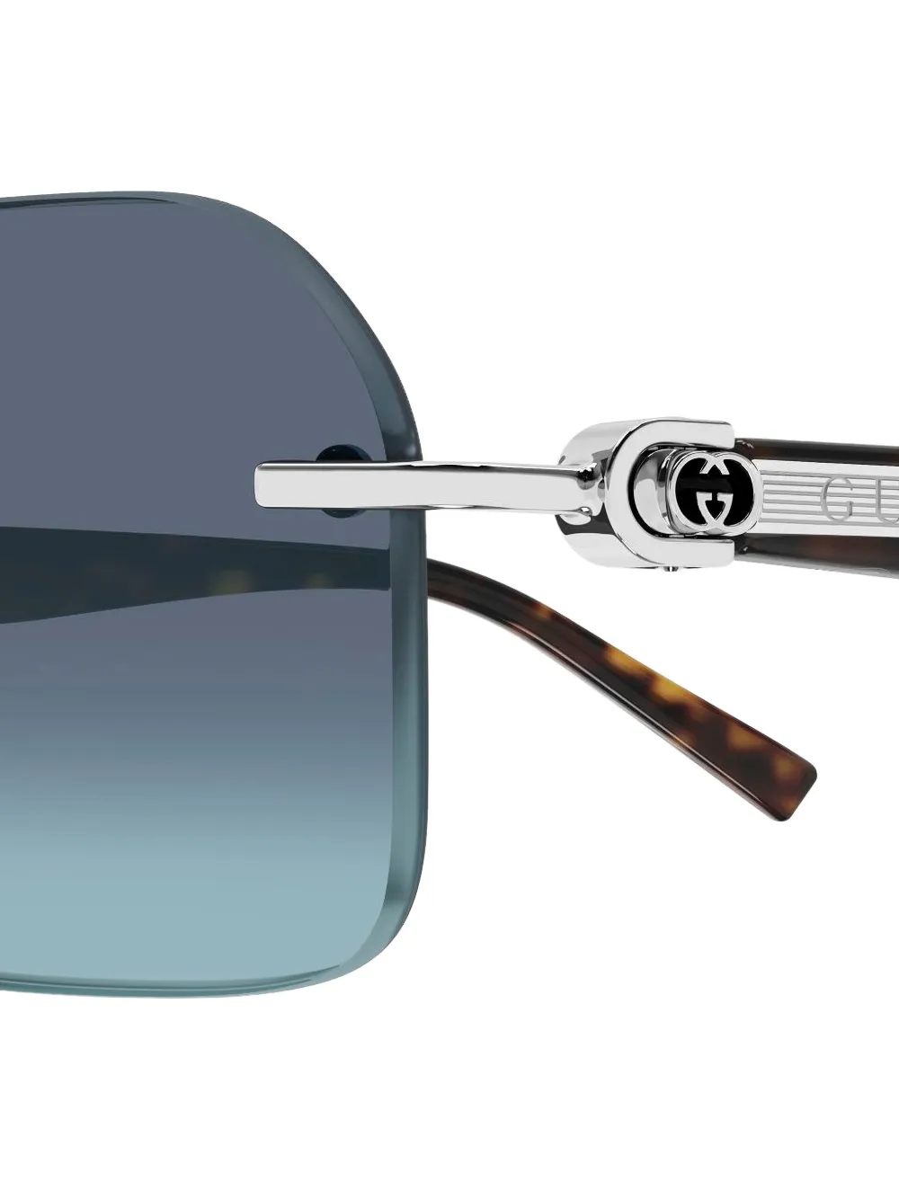 Gucci Eyewear Zonnebril met rechthoekig montuur Zilver