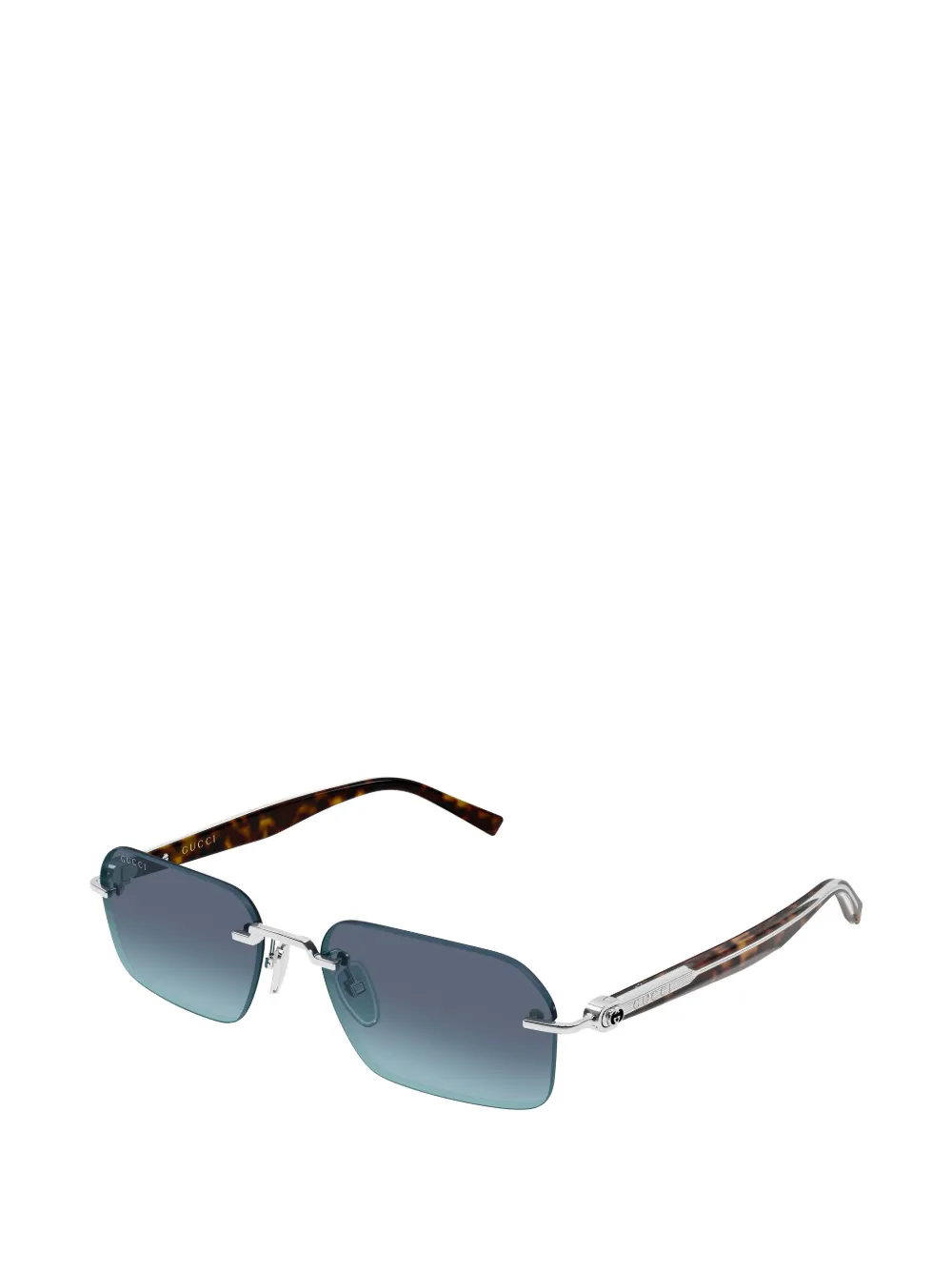 Gucci Eyewear Zonnebril met rechthoekig montuur Zilver