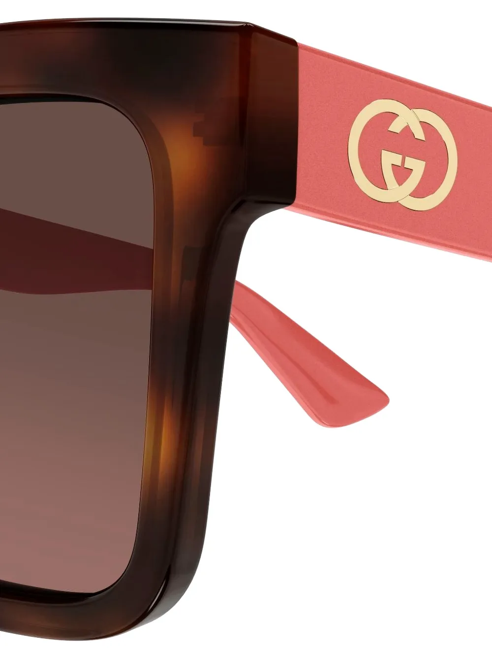 Gucci Eyewear Interlocking G zonnebril met vierkant montuur Bruin