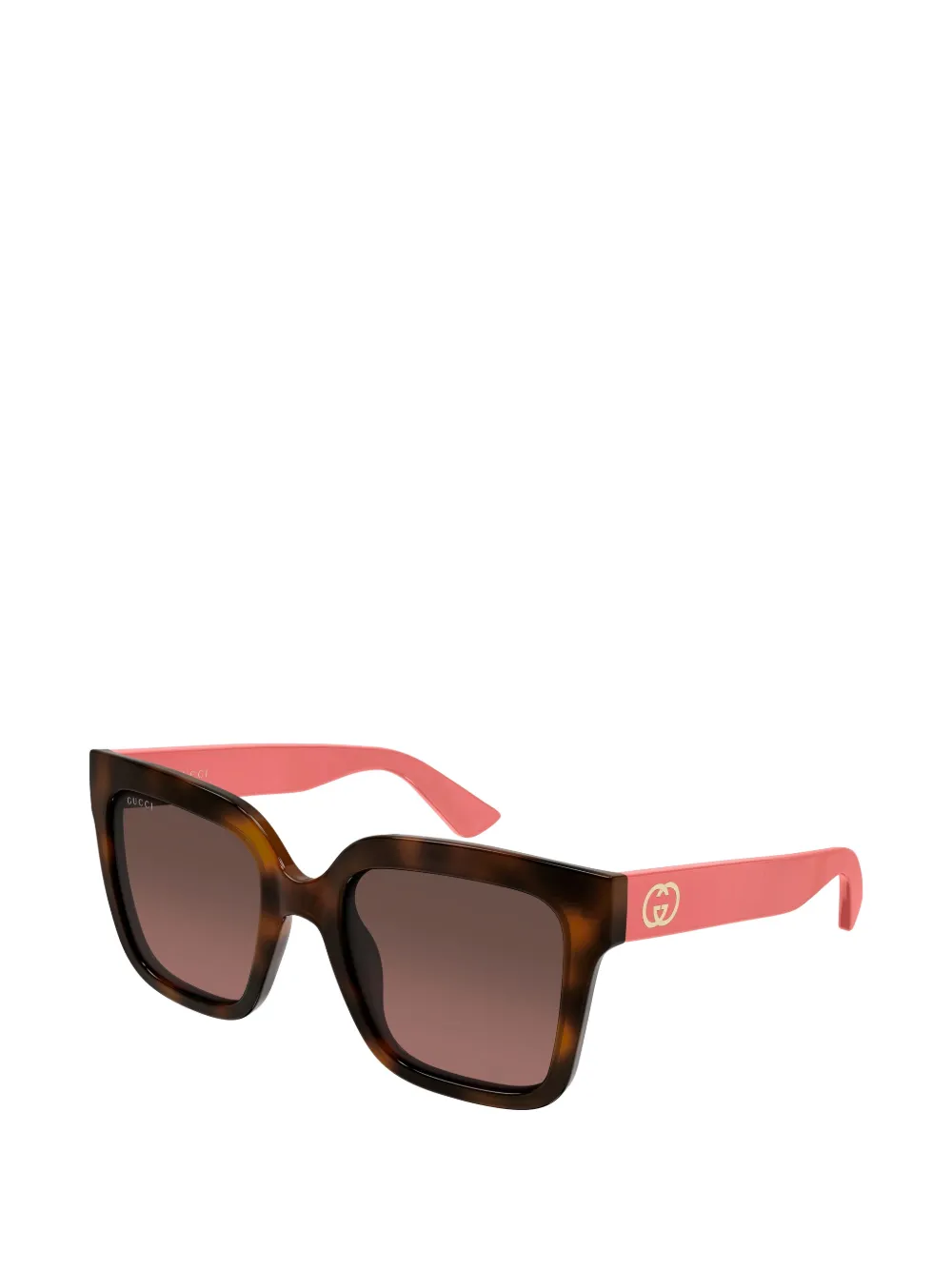 Gucci Eyewear Interlocking G zonnebril met vierkant montuur Bruin