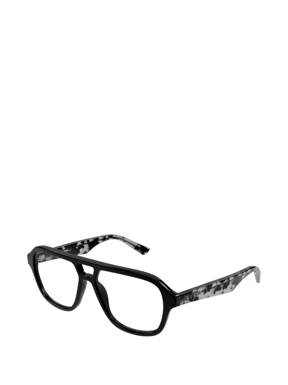 Gucci Eyewear Zonnebril met pilotenmontuur en schildpadeffect Zwart