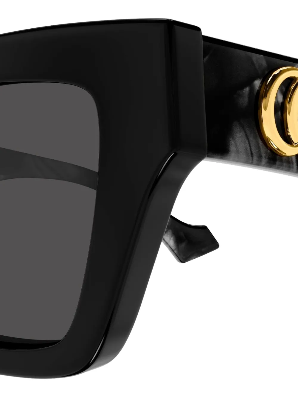 Gucci Eyewear Zonnebril met rechthoekig montuur Zwart