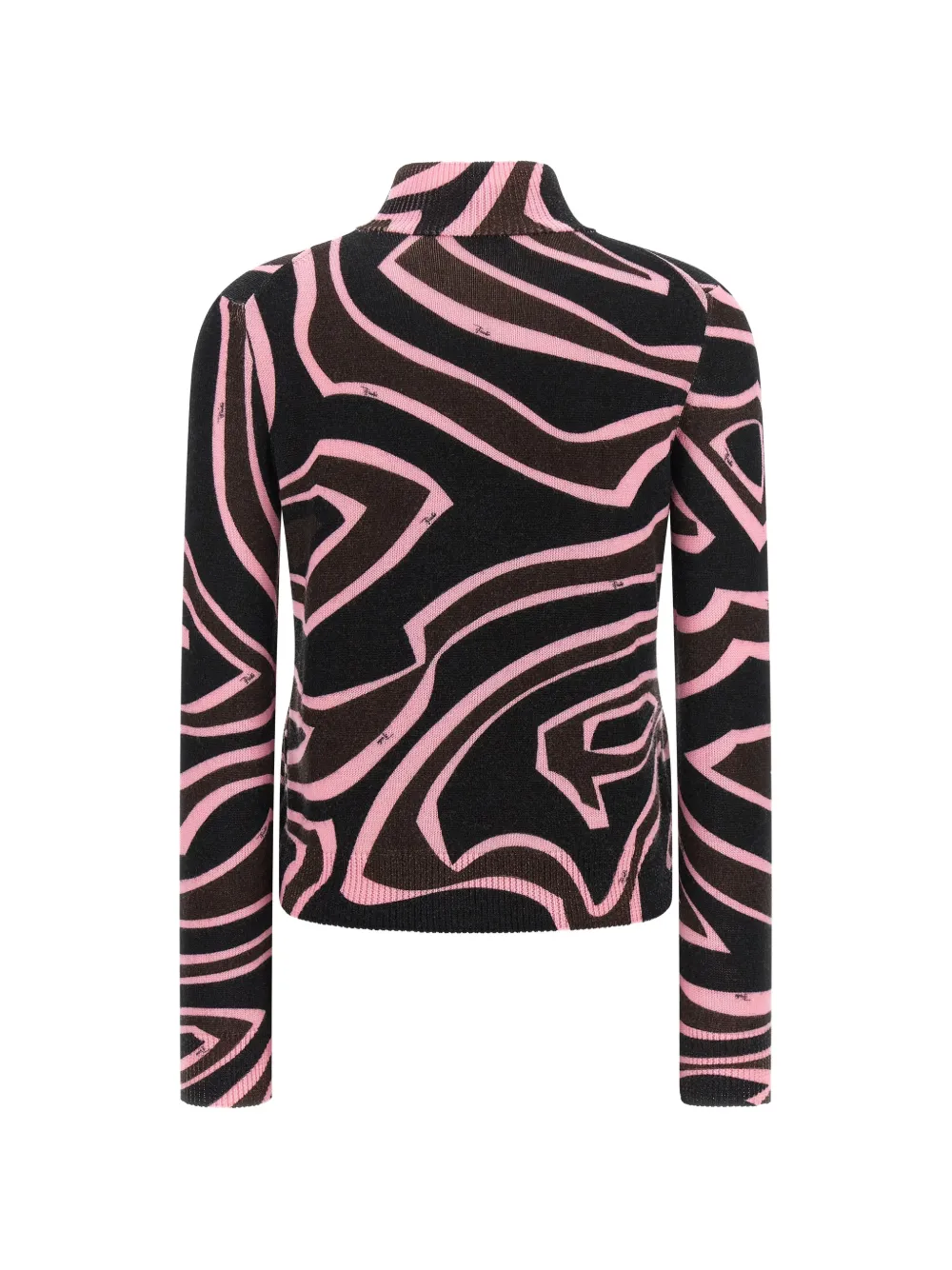 PUCCI Labirinto Print High-neck Wool Sweater in Brown, view 2