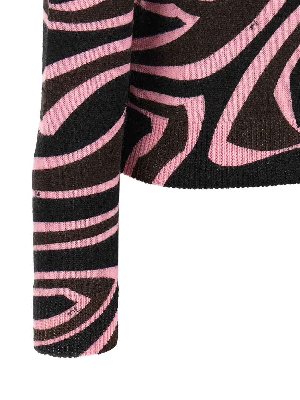 PUCCI Labirinto Print High-neck Wool Sweater in Brown, view 4