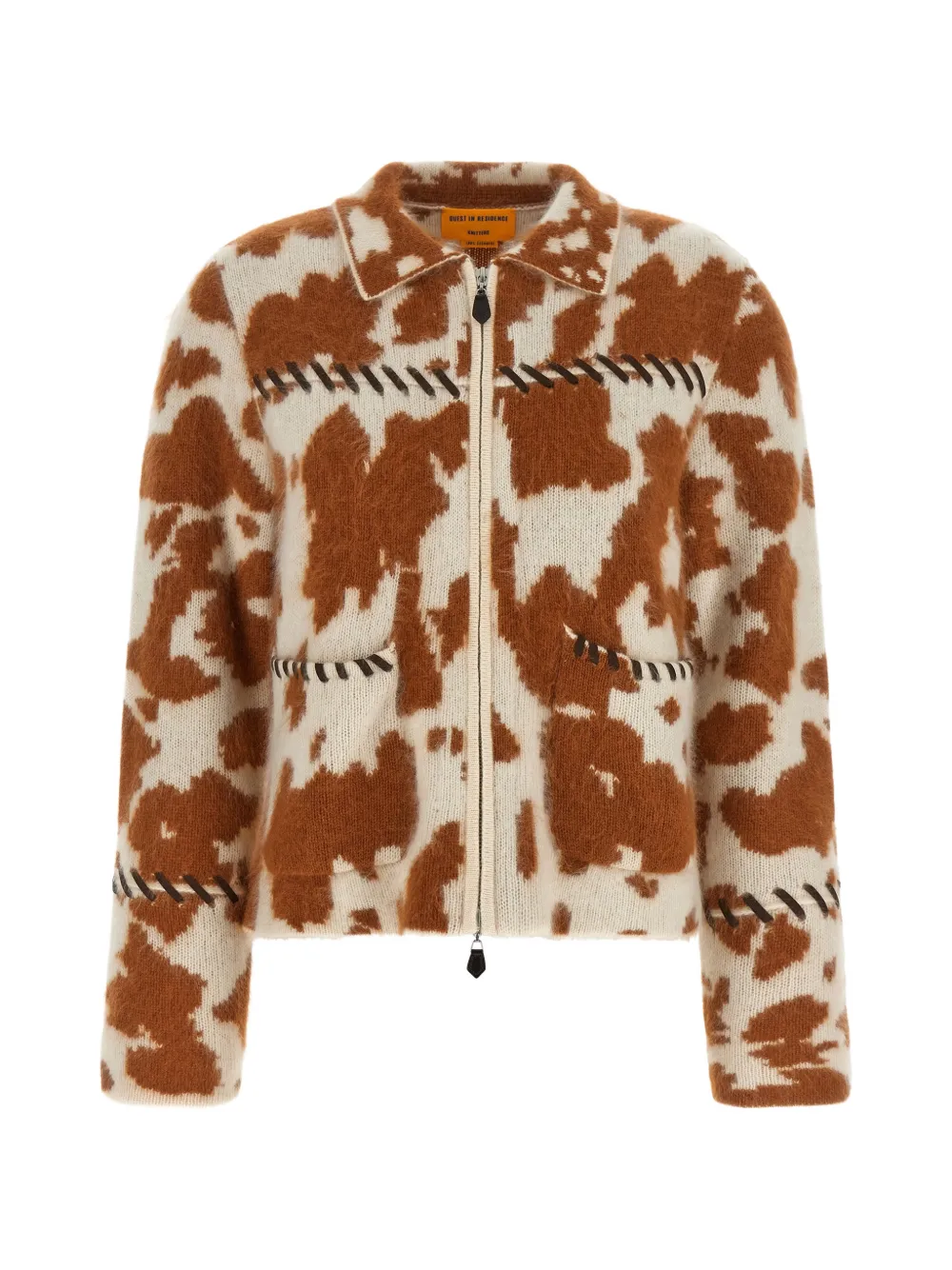 Guest In Residence Grizzly cow-pattern cashmere jacket