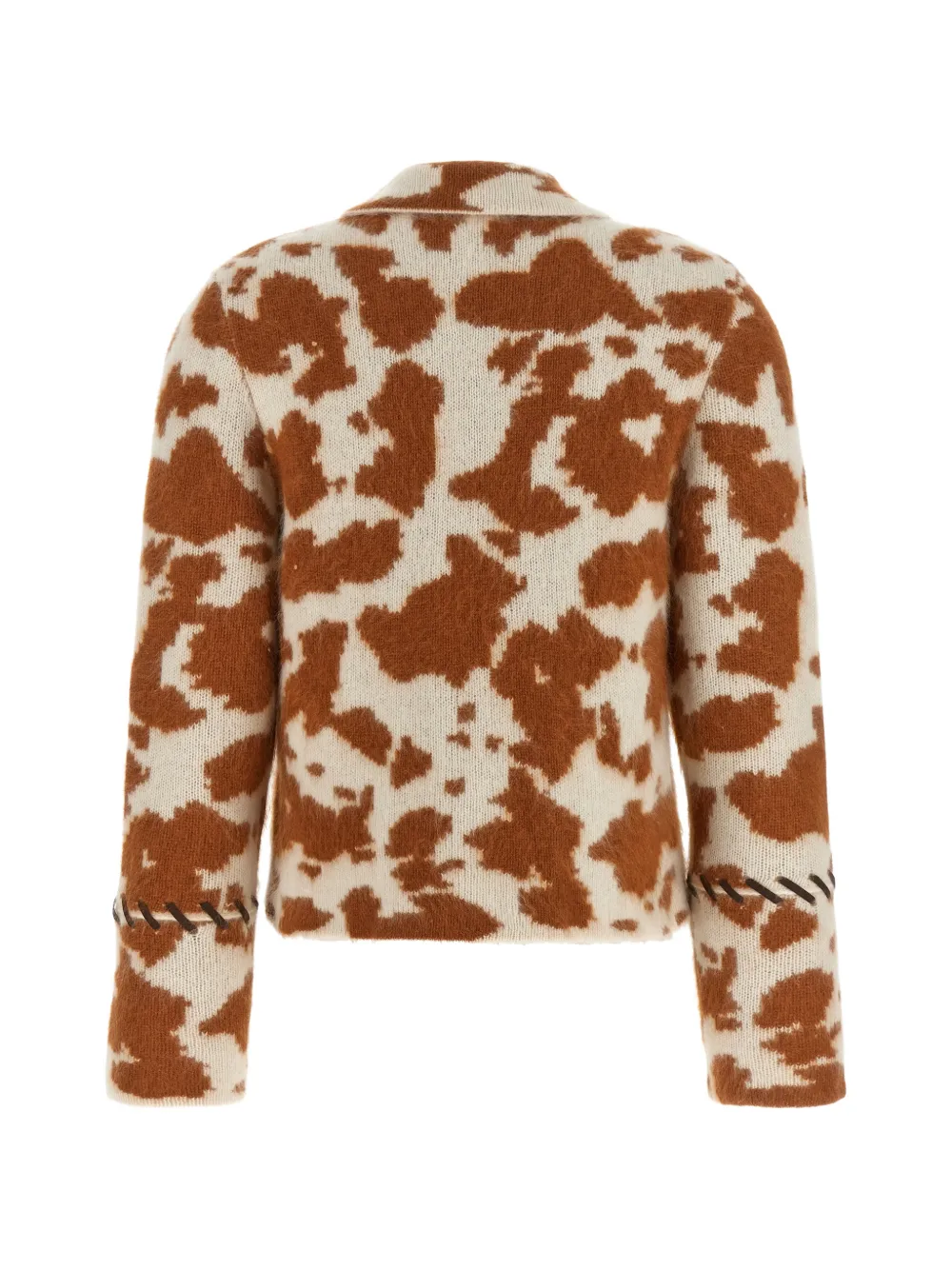 Guest In Residence Grizzly kasjmier jack met koeien-patroon Beige