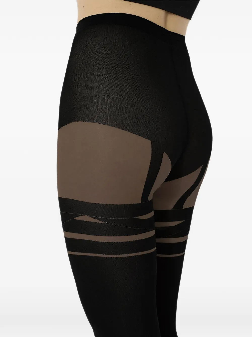 Wolford Infinite Wrap panty met streepdetail Zwart