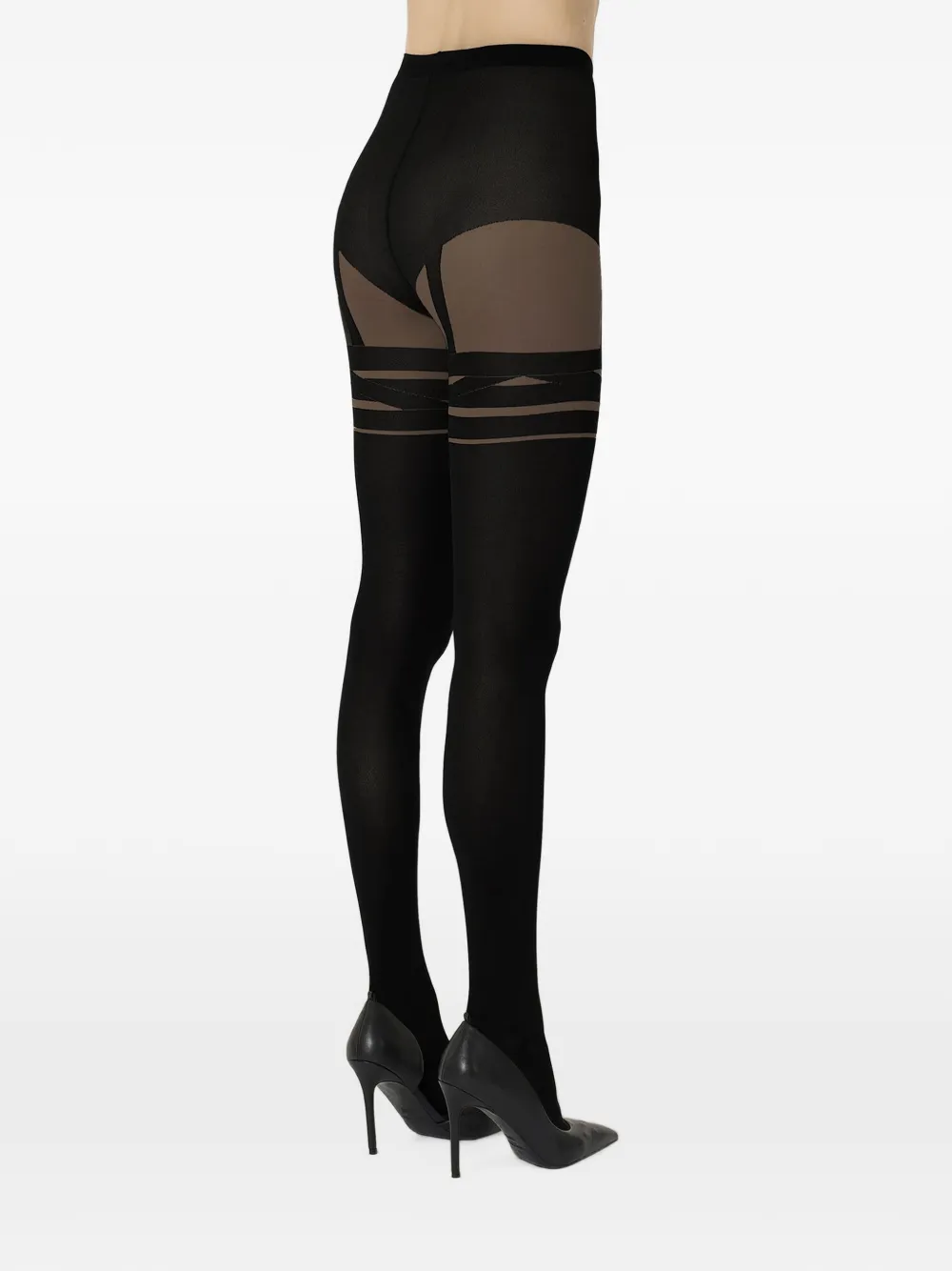 Wolford Infinite Wrap panty met streepdetail Zwart