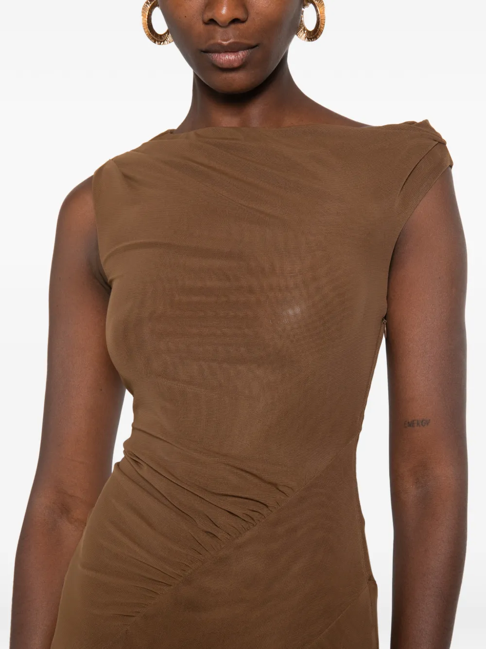 STAUD Asymmetrische jurk Bruin