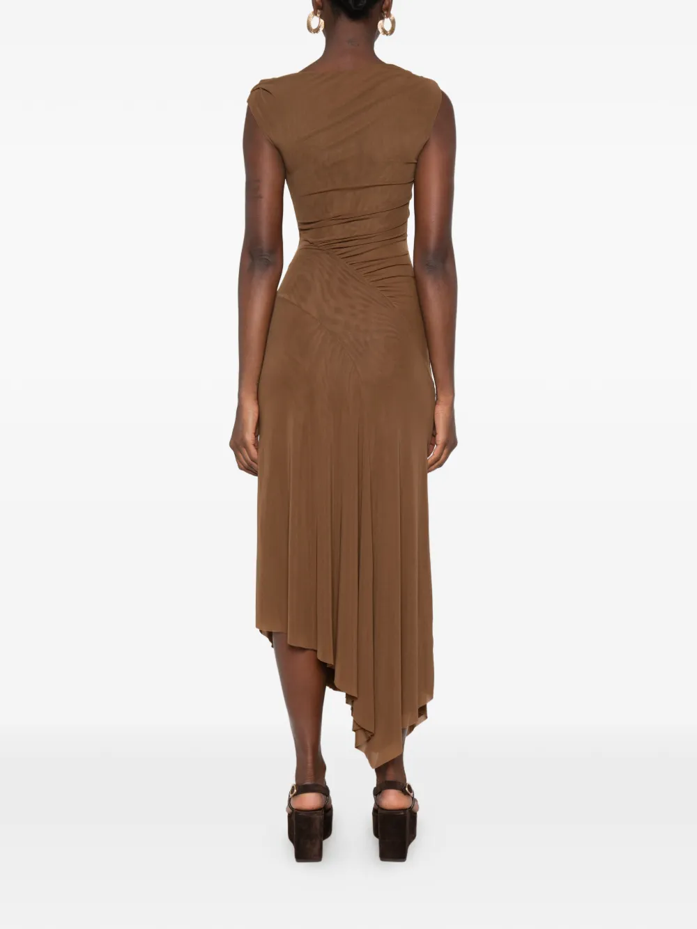 STAUD Asymmetrische jurk Bruin