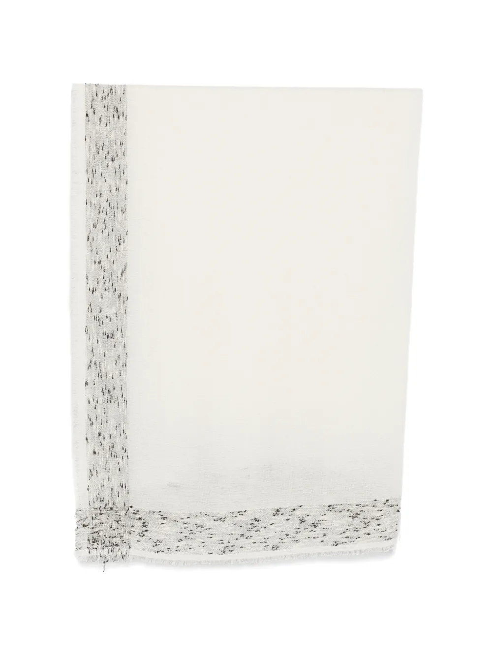 Faliero Sarti Brunetta fringed bouclé-trim scarf - Bianco