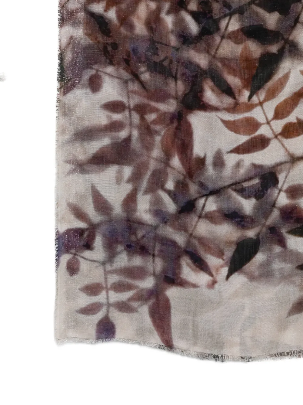 Faliero Sarti Dafne sjaal met blader-print Beige
