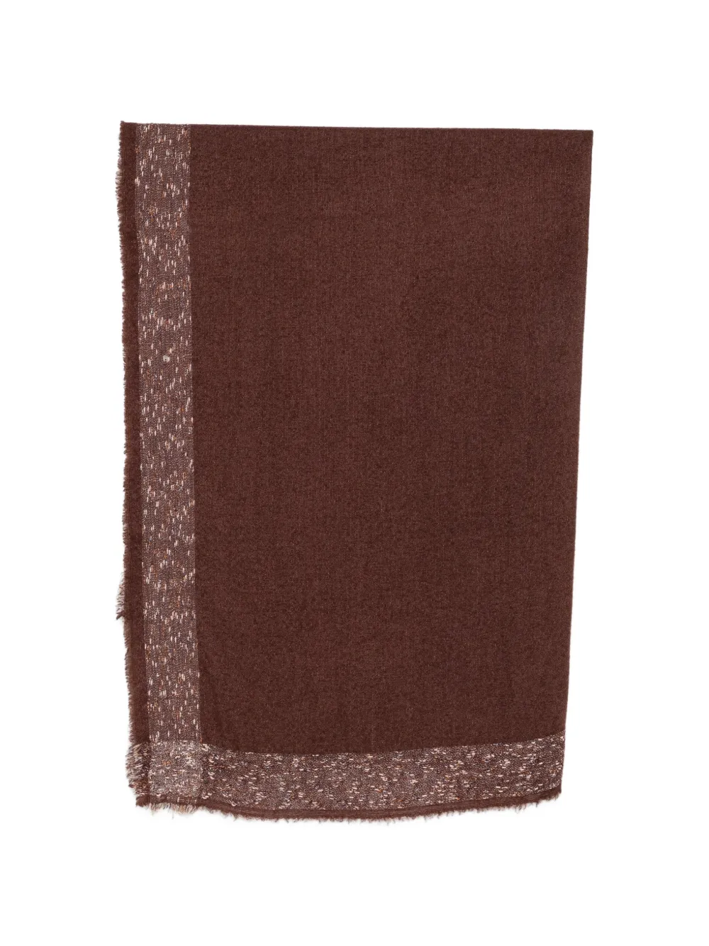 Faliero Sarti fringed bouclé-trim scarf - Marrone