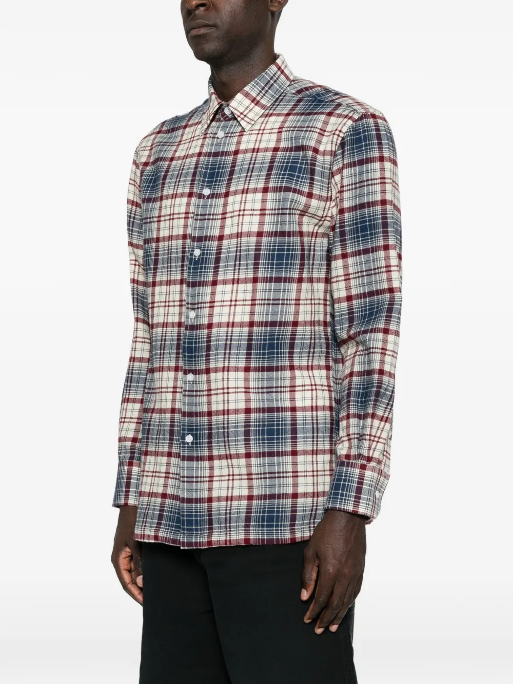 Willy Chavarria Check-pattern Button-down Shirt in Neutrals, view 3