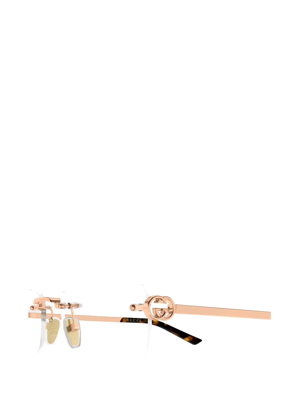 Gucci Eyewear Bril met randloos montuur Goud