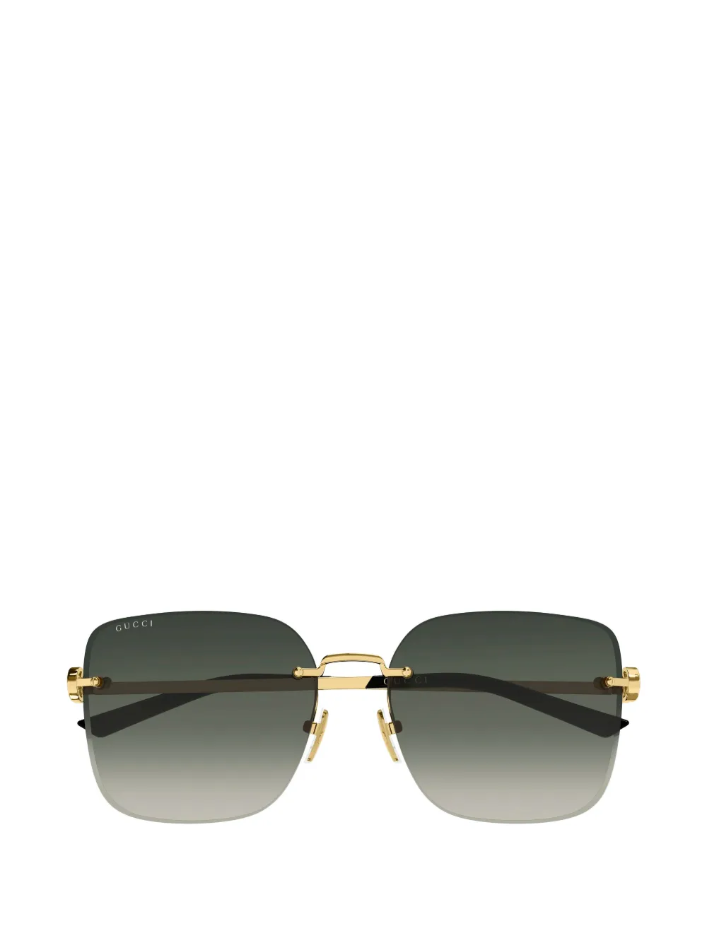Gucci Eyewear Zonnebril met logo-detail en verfraaid met kristallen Goud