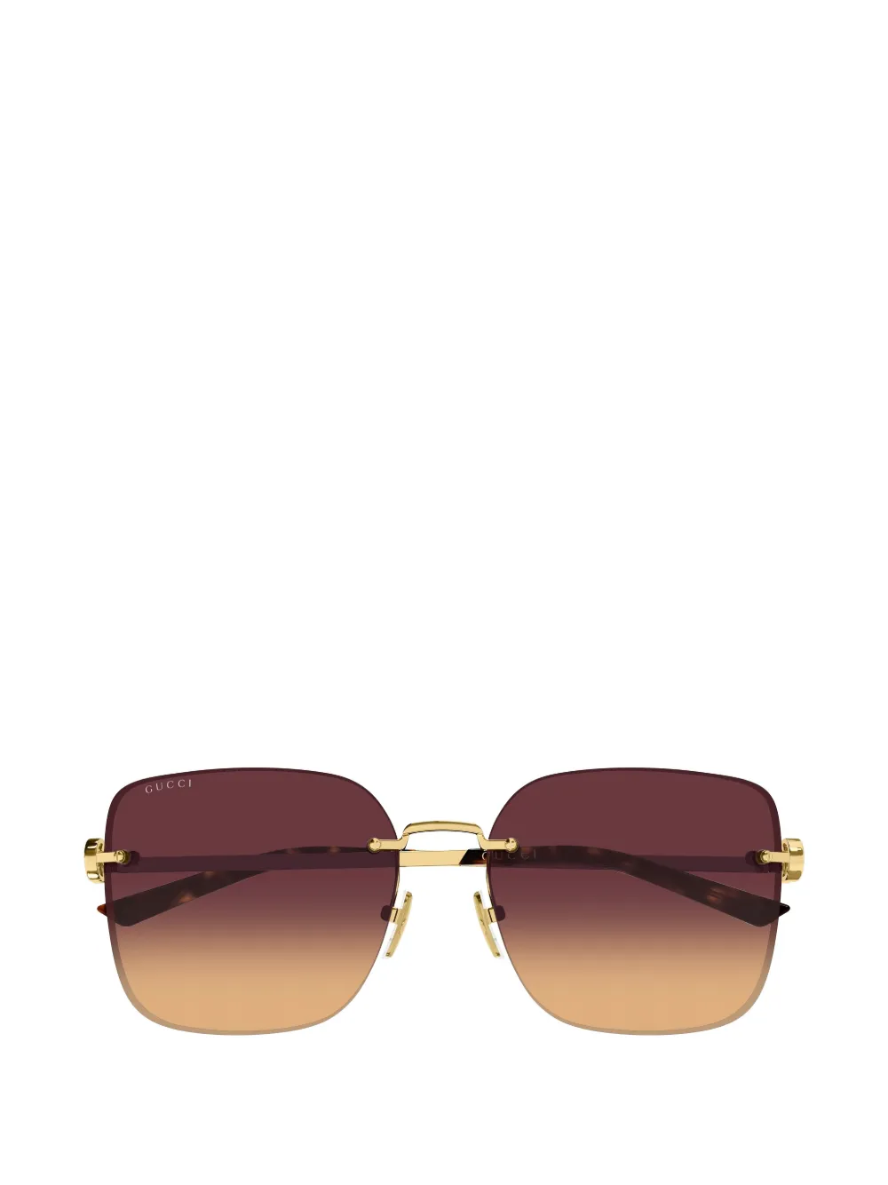 Gucci Eyewear Zonnebril met vierkant montuur Goud