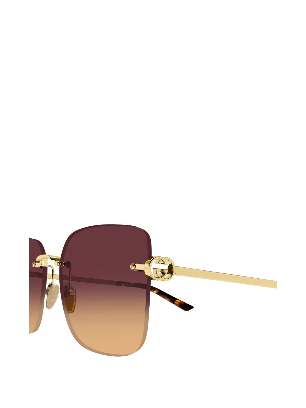 Gucci Eyewear Zonnebril met vierkant montuur Goud