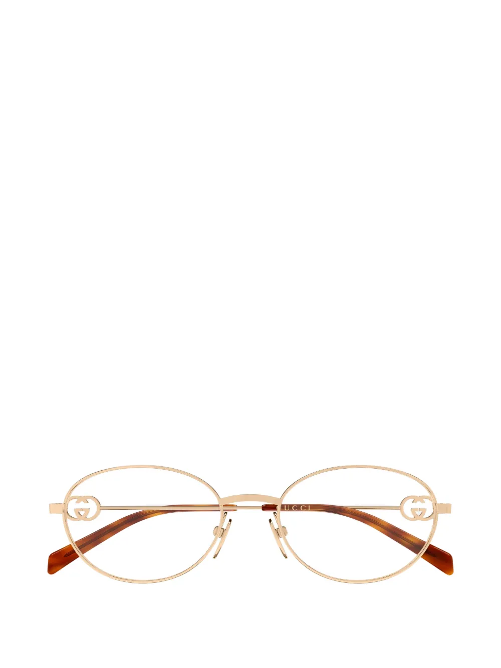 Gucci Eyewear Bril met ovaal montuur Goud