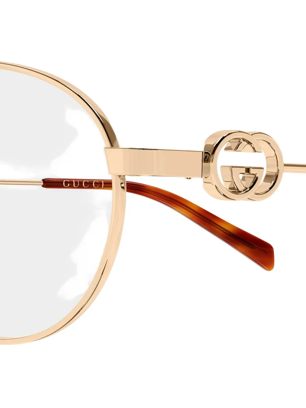 Gucci Eyewear Bril met ovaal montuur Goud