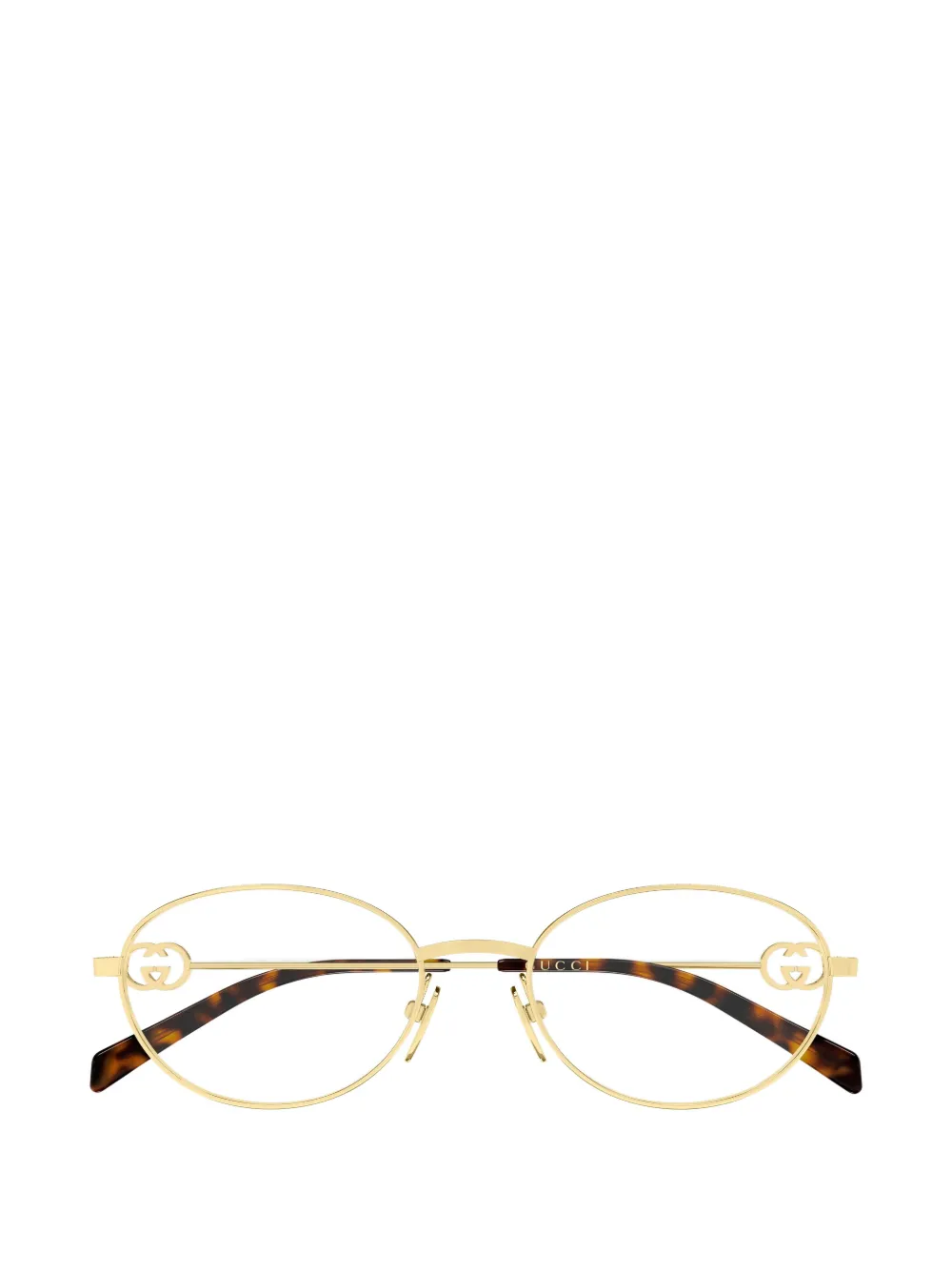 Gucci Eyewear Bril met ovaal montuur Goud