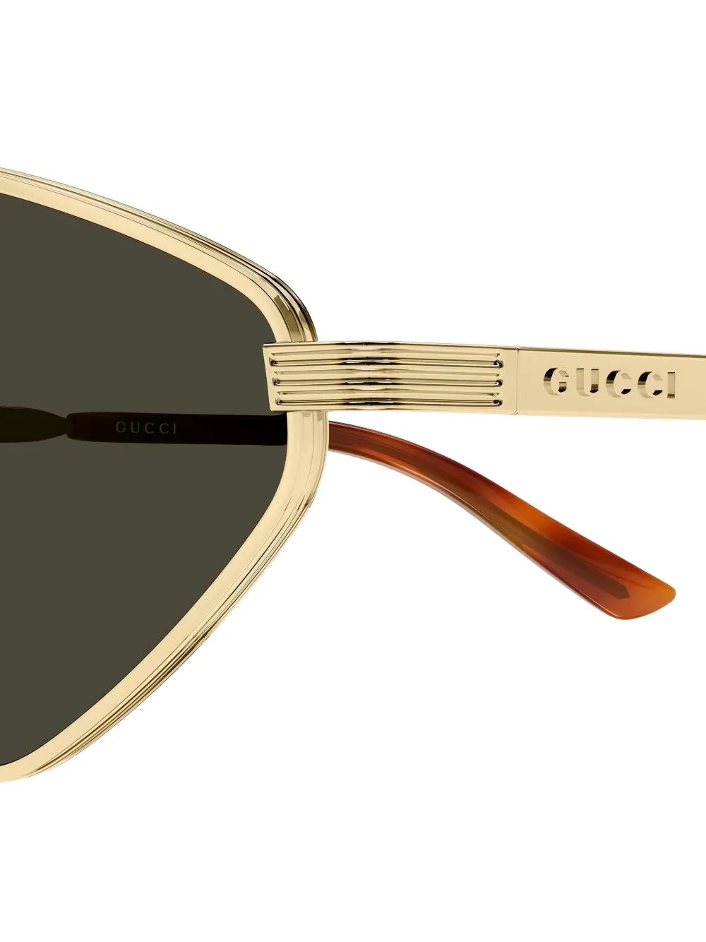 Gucci Eyewear Zonnebril met geometrisch montuur Goud