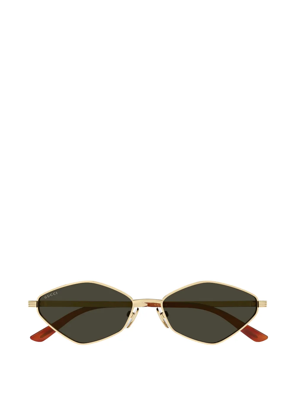 Gucci Eyewear Zonnebril met geometrisch montuur Goud