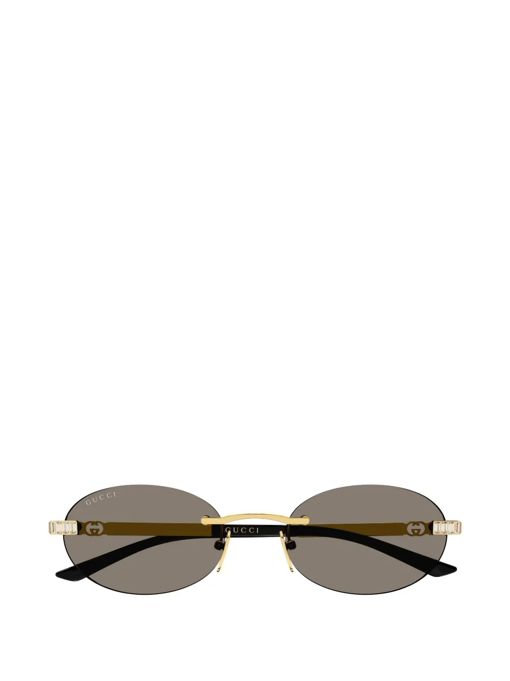 Gucci Eyewear Zonnebril met GG-logo verfraaid met kristallen Goud