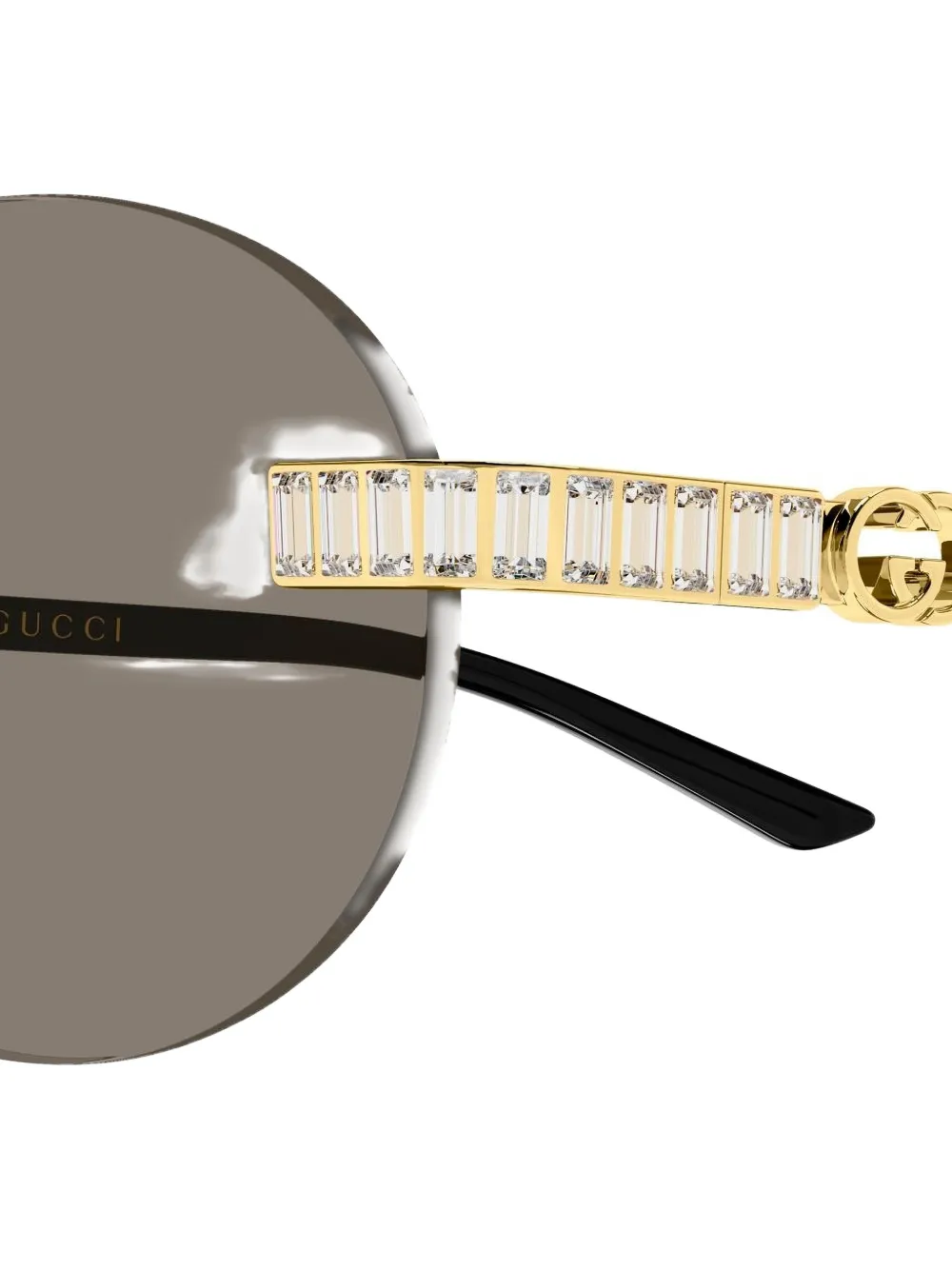Gucci Eyewear Zonnebril met GG-logo verfraaid met kristallen Goud