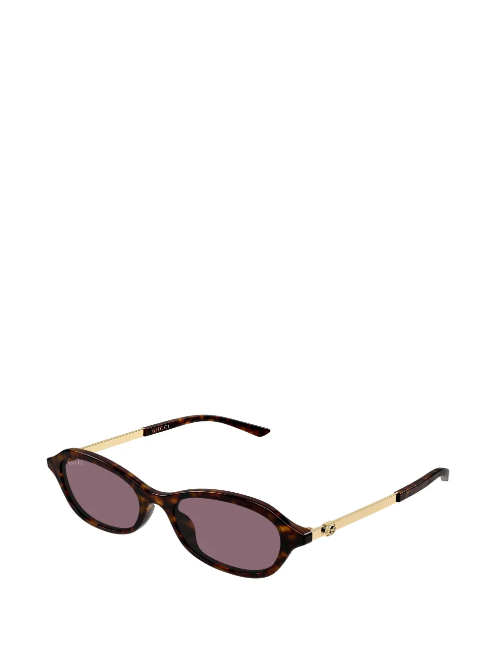 Gucci Eyewear Interlocking G zonnebril met schildpadschild-design Bruin