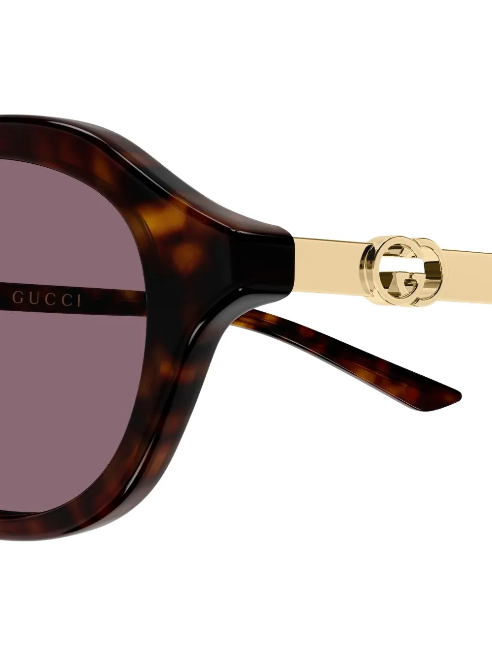 Gucci Eyewear Interlocking G zonnebril met schildpadschild-design Bruin