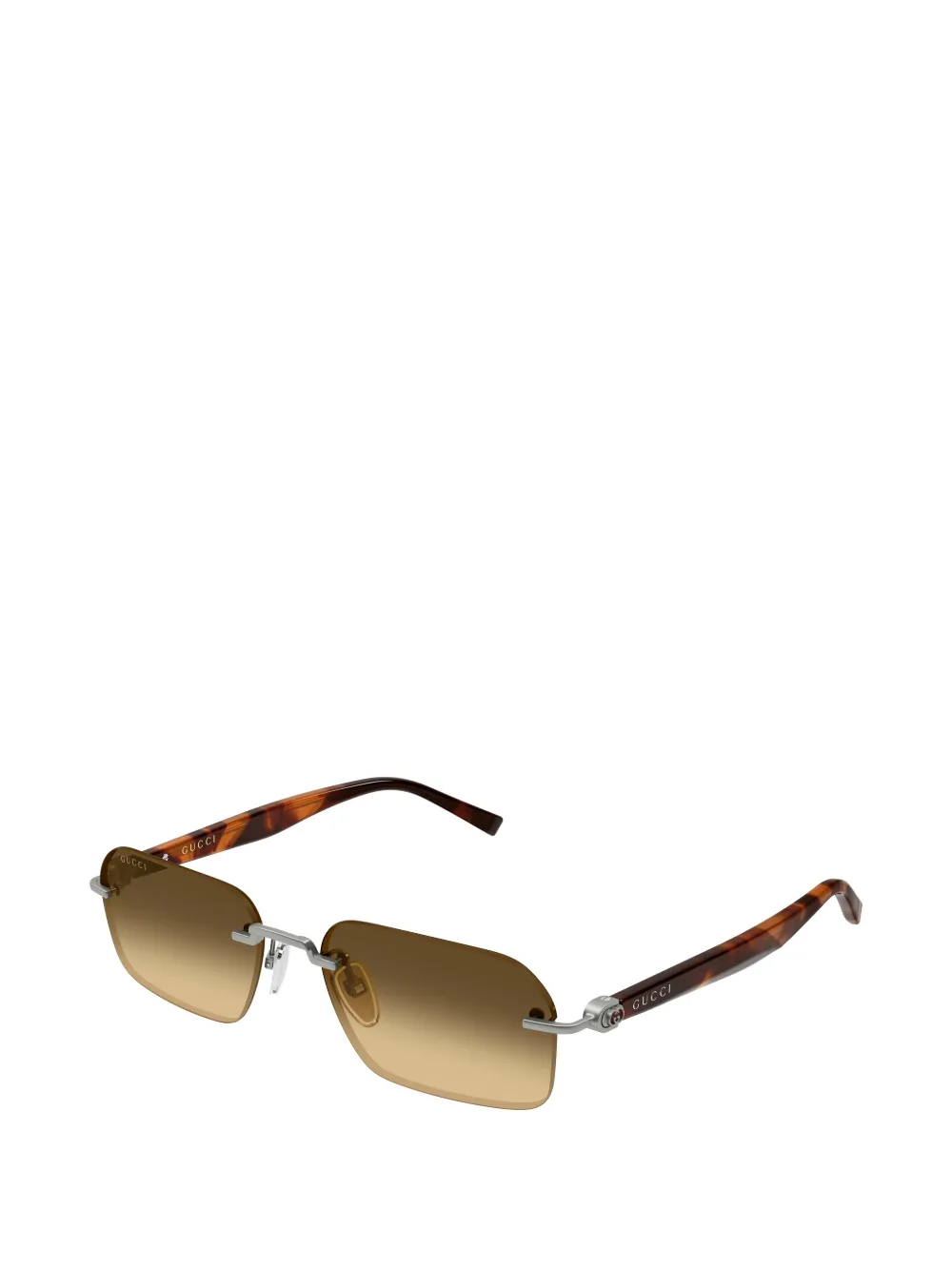 Gucci Eyewear Zonnebril met rechthoekig montuur Bruin