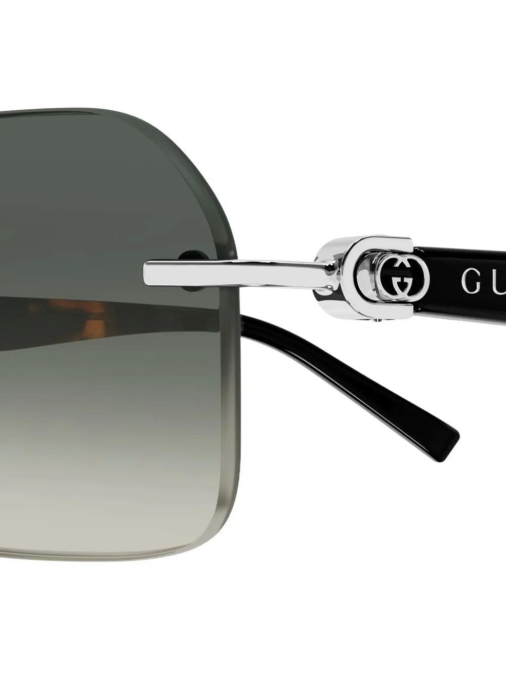 Gucci Eyewear Interlocking G zonnebril met randloos rechthoekig montuur Zilver
