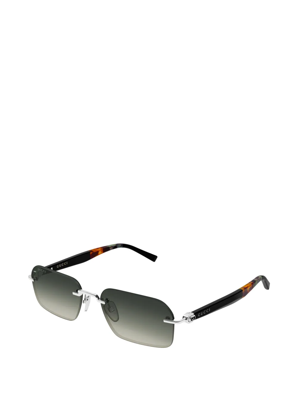 Gucci Eyewear Interlocking G zonnebril met randloos rechthoekig montuur Zilver