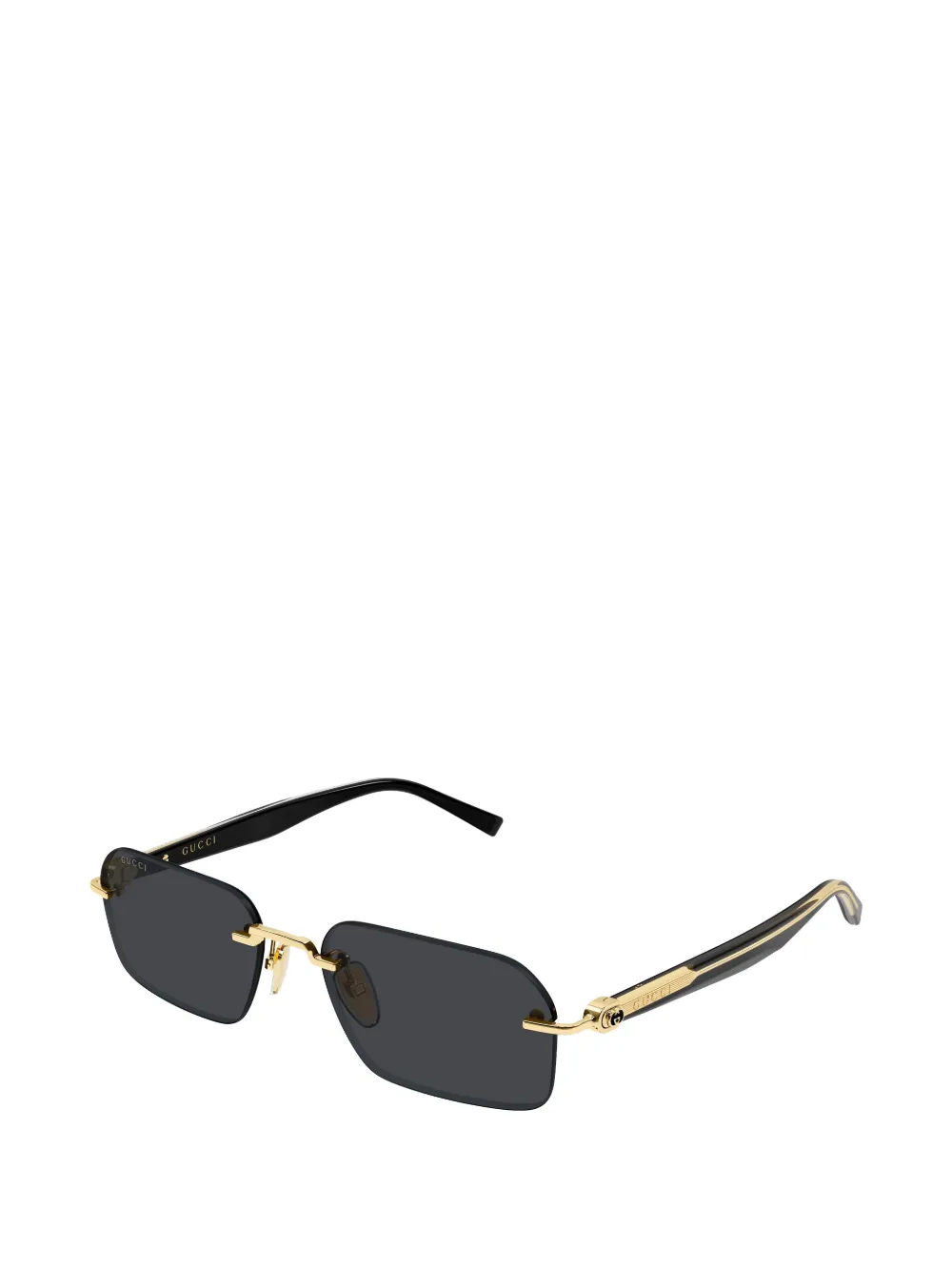 Gucci Eyewear Zonnebril met rechthoekig montuur Goud