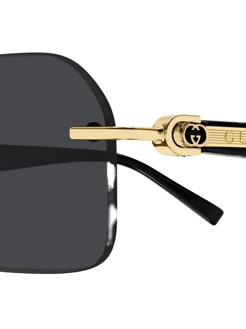 Gucci Eyewear Zonnebril met rechthoekig montuur Goud