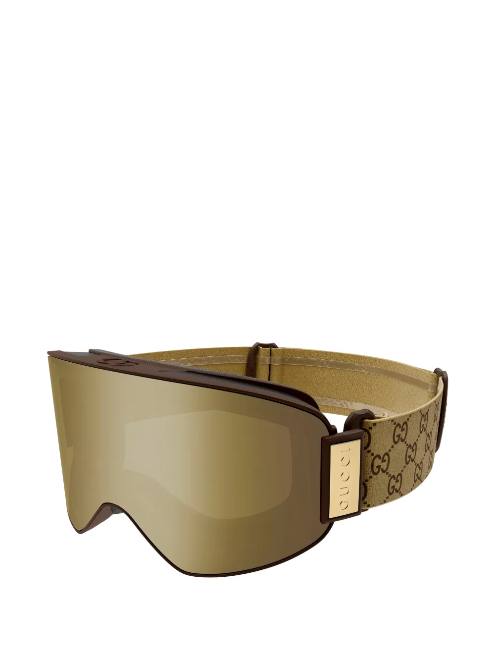 Gucci Eyewear Gespiegelde skibril met GG-monogram Goud