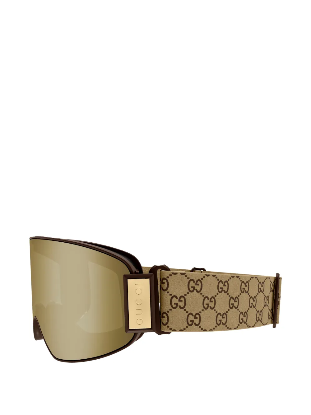 Gucci Eyewear Gespiegelde skibril met GG-monogram Goud