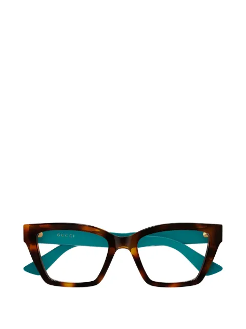 Gucci Eyewear tortoiseshell-effect cat-eye frame glasses